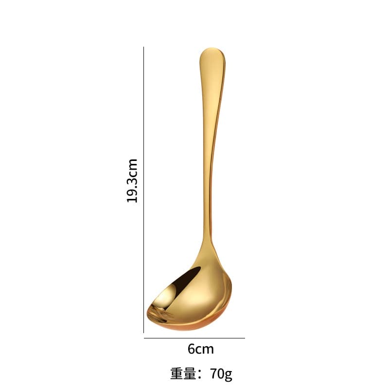 Oukeai ช้อนสเตนเลส 304 แบบหนา ขนาดเล็ก สีทอง สําหรับกรองซุป หม้อไฟ ซอส ใช้ในครัวเรือน รูปที่ 7
