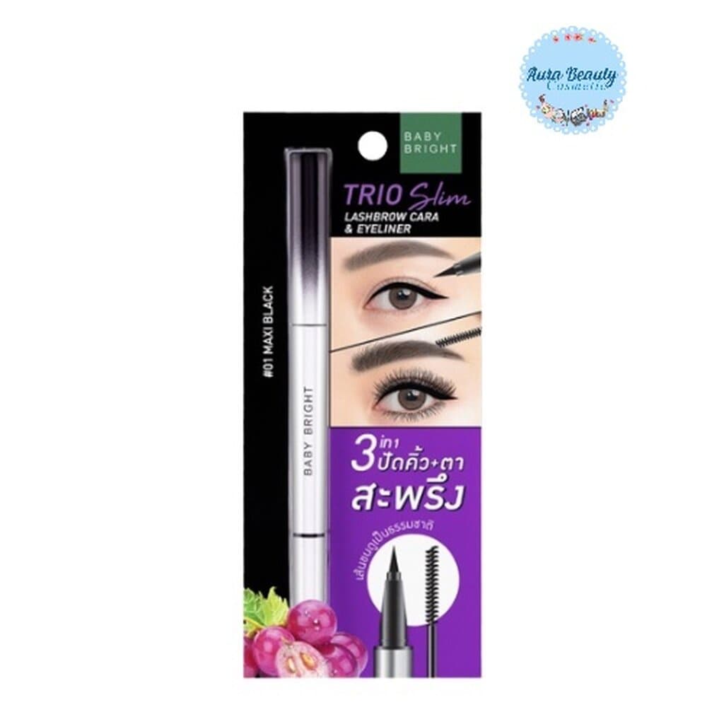 Baby Bright Trio Slim Lashbrow Cara & Eyeliner 2G+0.5ML อายไลน์เนอร์ เขียนขอบตา เบบี้ไบร์ท รูปที่ 1