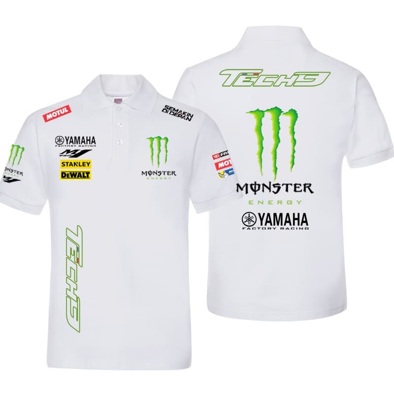 เสื้อโปโลแขนสั้น คอปก พิมพ์ลายทีมแข่งรถจักรยานยนต์ Moto GP สําหรับผู้ชาย รูปที่ 2