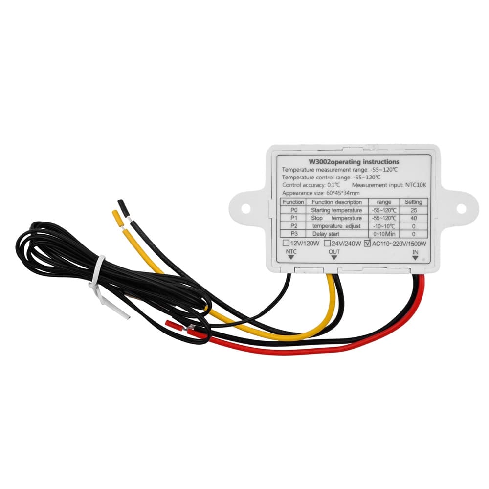 XH-W3002 AC 110-220V อุปกรณ์เทอร์โมมิเตอร์ดิจิตอลสําหรับควบคุมอุณหภูมิมีไฟ Temperature Controller รูปที่ 6