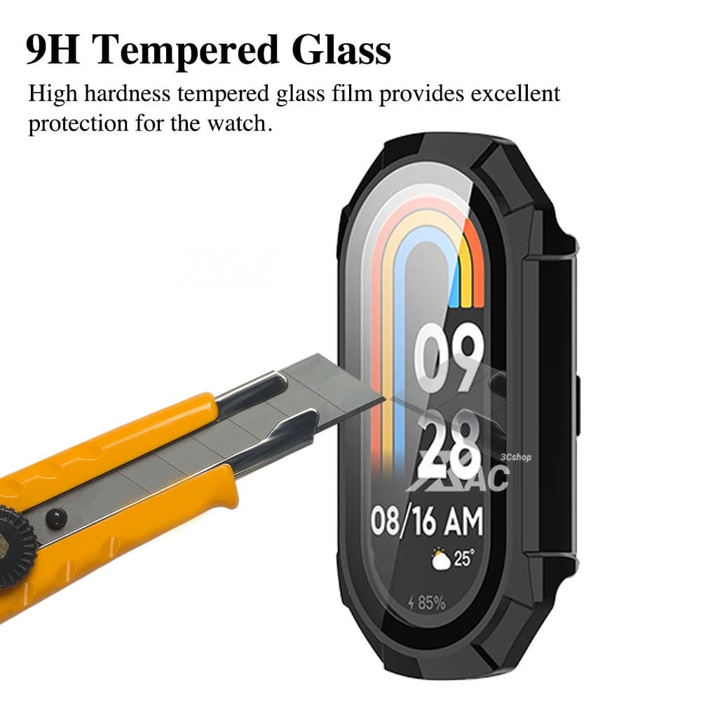 แก้ว + เคสสําหรับ Xiaomi Mi Band 10/9/8 Accessoroy PC All-around กันชนฝาครอบป้องกันสําหรับ Xiaomi Band 8 7 6 5 4 อุปกรณ์เสริม รูปที่ 4