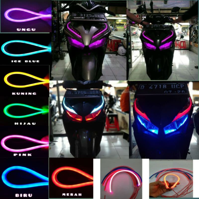 30 ซม.60 ซม.100 ซม.รถจักรยานยนต ์ รถ LED Head Light Strip Daytime Running โคมไฟแถบยืดหยุ ่ น Soft เทป DRL 12V ตกแต ่ งยืดหยุ ่ น รูปที่ 4