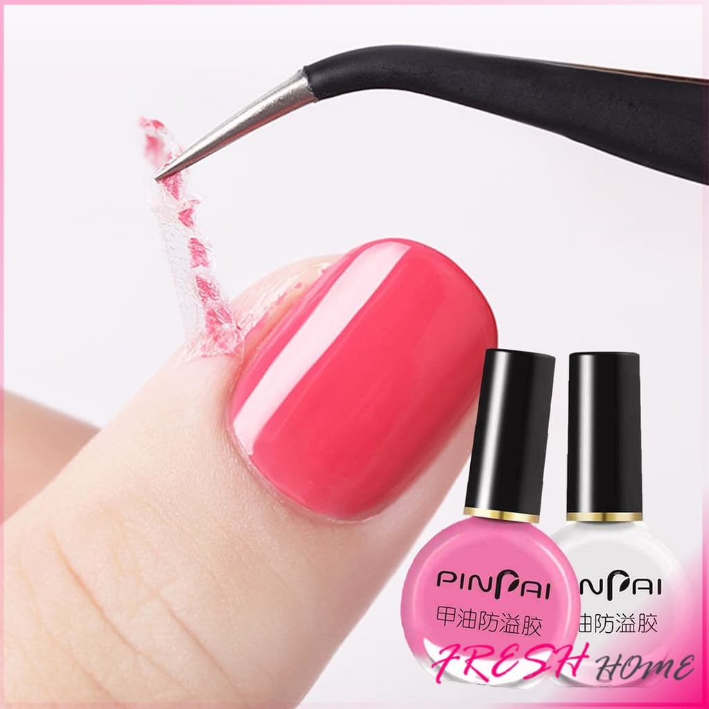 กาวทาขอบเล็บกันเลอะ สำหรับทาขอบเล็บกันสีทาเล็บเลอะ สีชมพู กับ สีขาว Nail Polish รูปที่ 8