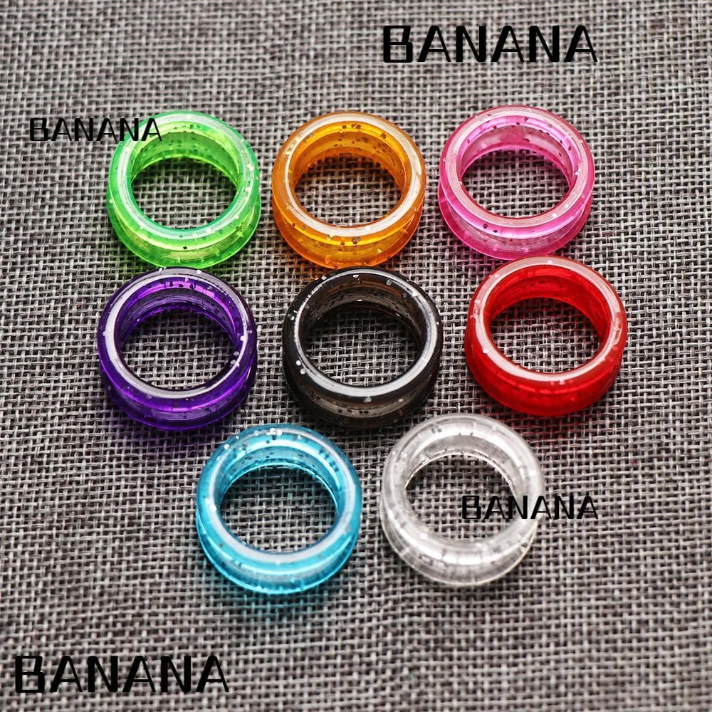 Banana1 แหวนกรรไกรตัดผม ซิลิโคน หลากสี 2 ชิ้น รูปที่ 1