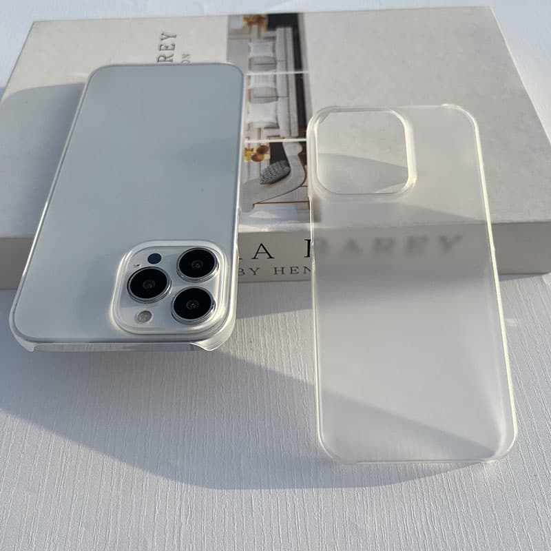 โปร่งใสสีขาวหยาบmatte Texture Hard PCสําหรับiPhone 15Promax 15 13Promax 14Promax 11 13 13Pro 14Pro 14 12 12Pro 12Promax X Xs Xr Xsmax 11Pro 11Promax 7 8 7P 16 16Promax รูปที่ 9