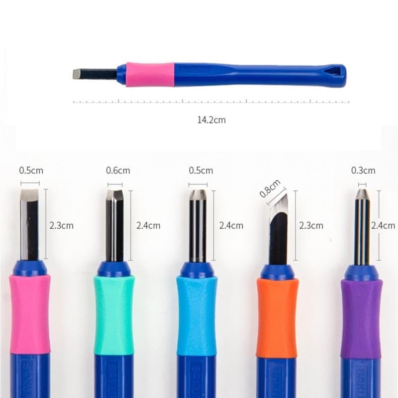 ชุดเครื่องมือมีดแกะสลักไม้ แบบพกพา 4 ชิ้น 5 ชิ้น รูปที่ 4