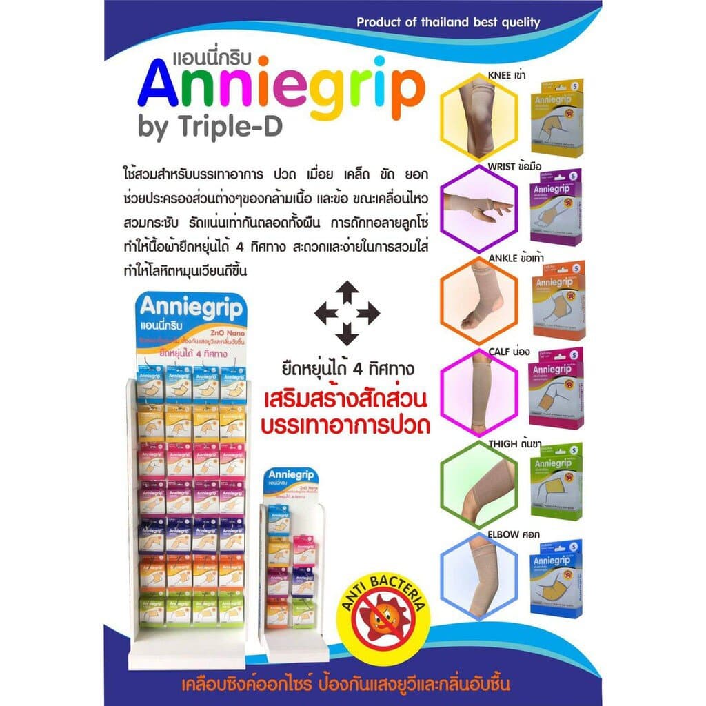 Anniegrip สำหรับสวม ข้อศอก, ข้อเท้า, ข้อมือ, ขา, ต้นขา, เข่า, น่อง รูปที่ 3