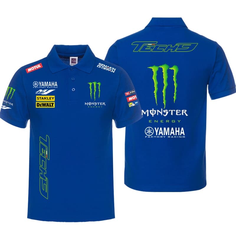 เสื้อโปโลแขนสั้น คอปก พิมพ์ลายทีมแข่งรถจักรยานยนต์ Moto GP สําหรับผู้ชาย รูปที่ 3