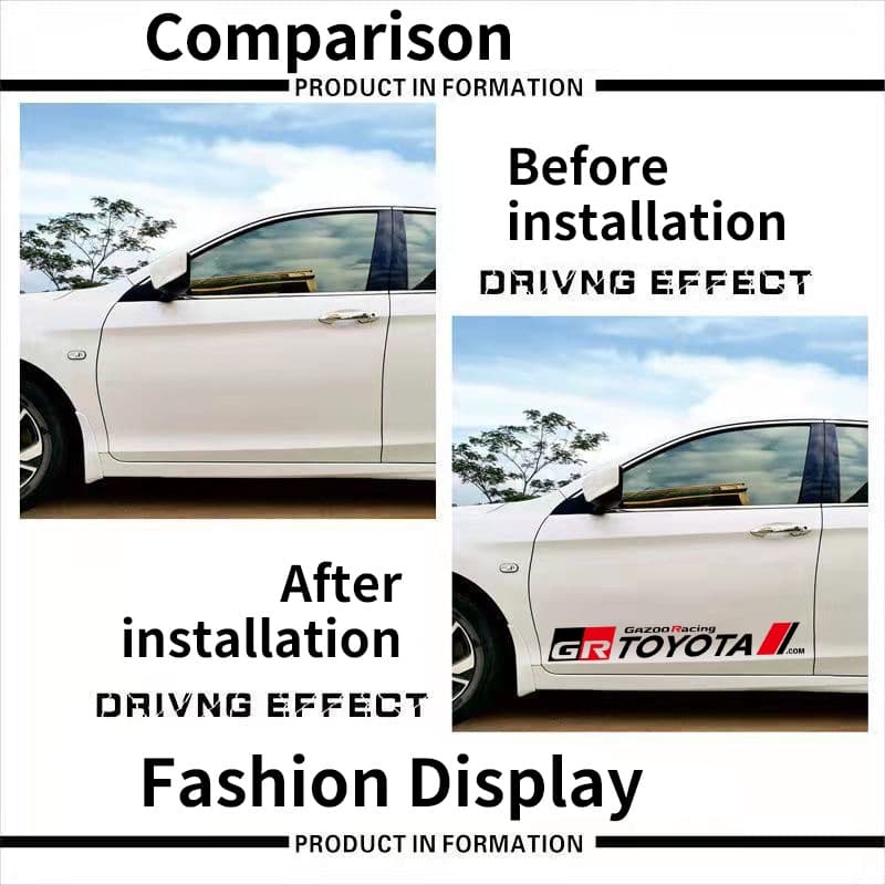 สติกเกอร์ กันน้ํา ป้องกันรอยขีดข่วน สําหรับตกแต่งประตูรถยนต์ Toyota GR Prius Fortuner Corolla Cross CHR Camry Wish Vios Veloz Estima Sienta Yaris Ativ Altis Sienta bZ4X Hiace Hilux Revo รูปที่ 2