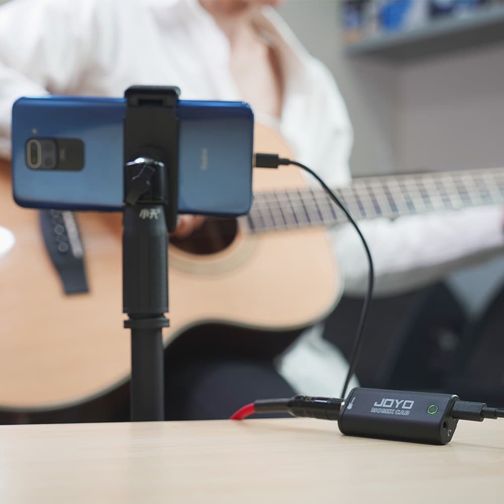 JOYO MOMIX CAB Mini Audio Mixer กีตาร์บันทึก Webcasting Live Stream แบบพกพาพ็อกเก็ตการ์ดเสียง Plug and Play รูปที่ 2