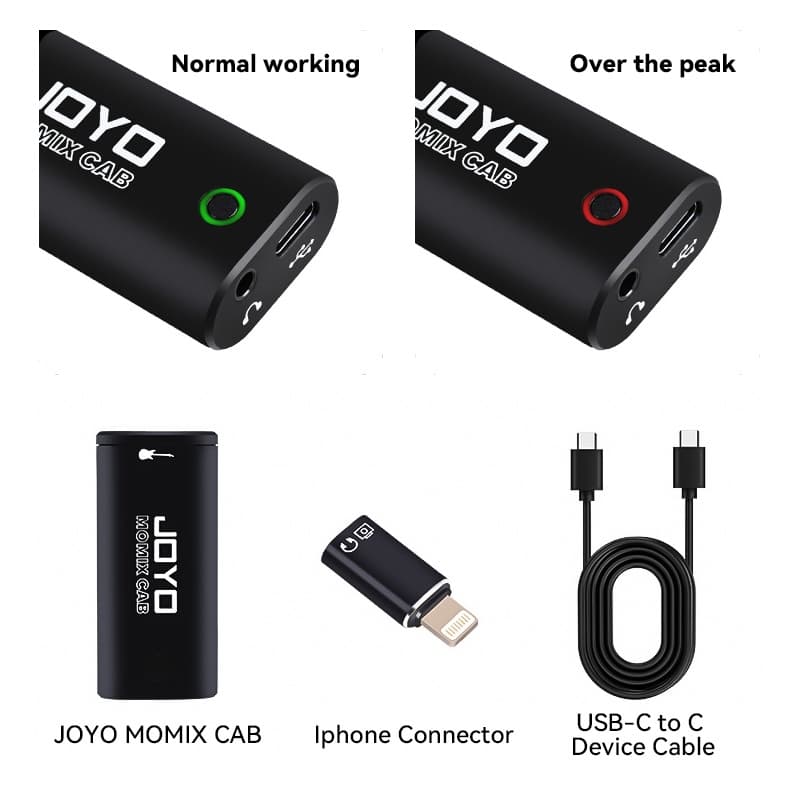 JOYO MOMIX CAB Mini Audio Mixer กีตาร์บันทึก Webcasting Live Stream แบบพกพาพ็อกเก็ตการ์ดเสียง Plug and Play รูปที่ 7
