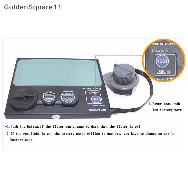 Gd หมวกกันน็อคเชื่อม เลนส์กรองแสงอัตโนมัติ พลังงานแสงอาทิตย์ TIG Goldensquare รูปที่ 7
