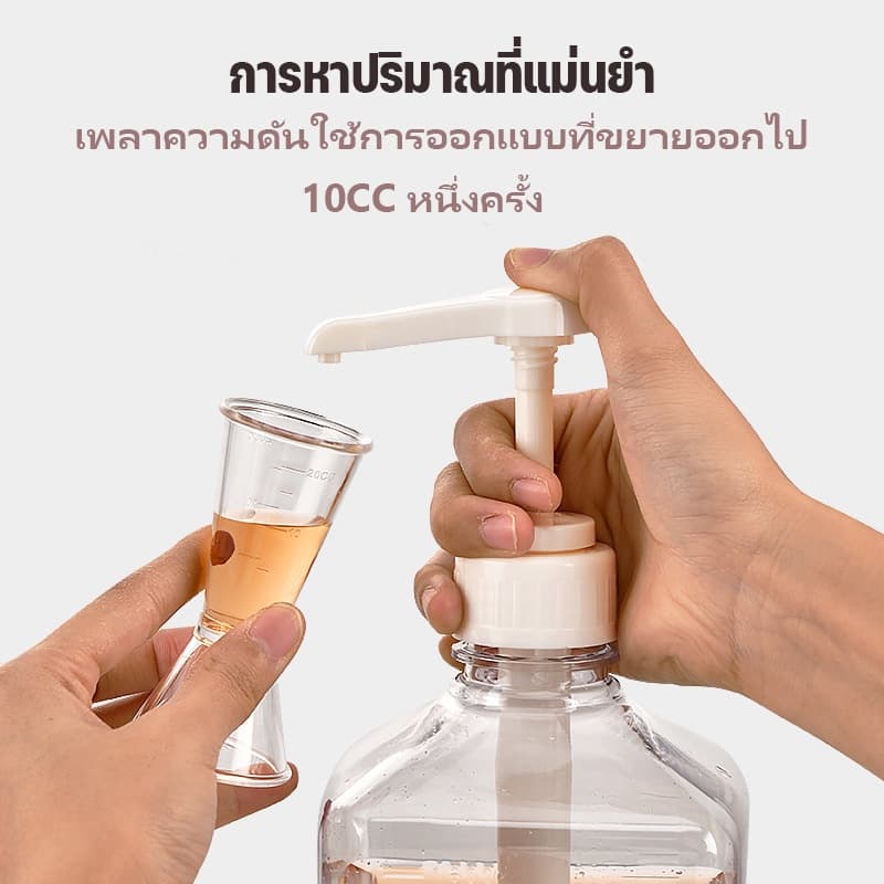ขวดใส่น้ำเชื่อม 1600 ml ขวดปั๊มไซรัป ขวดพลาสติกปั้มน้ำเชื่อม ขวปั้มน้ำเชื่อม ความจุสูง รูปที่ 3