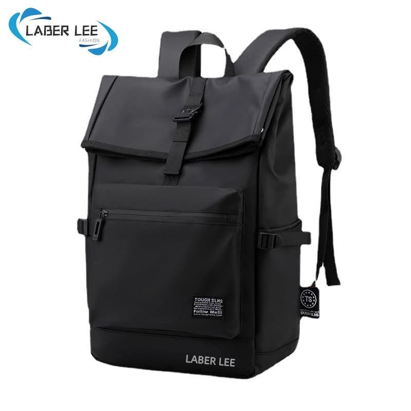 Laber Lee ใหม่ กระเป๋าเป้สะพายหลัง กระเป๋านักเรียน ลําลอง ระบายอากาศ ความจุขนาดใหญ่ สีพื้น แฟชั่นสําหรับผู้ชาย รูปที่ 1