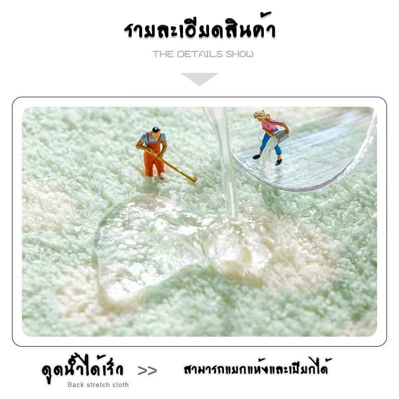 พรมเช็ดเท้า พรมห้องน้ำ พรมเช็ดเท้าหน้าประตู พรมกันลื่น พรมปูพื้น พรมซึมซับได้ดีซักได้ ขนาด40*60ซม. รูปที่ 5