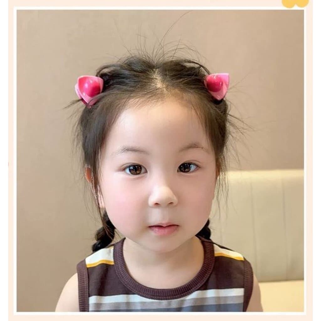 บ้านพลูกิ๊บติดผม หูแมว 2 ชิ้น สีสดใส น่ารัก กิ๊บเด็ก รูปที่ 5