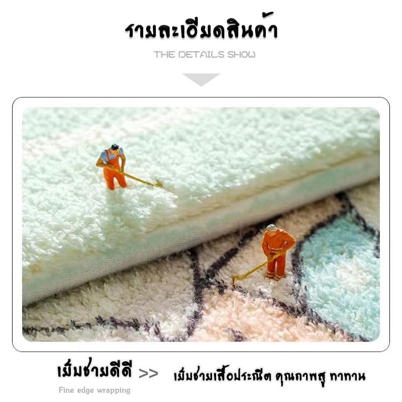 พรมเช็ดเท้า พรมห้องน้ำ พรมเช็ดเท้าหน้าประตู พรมกันลื่น พรมปูพื้น พรมซึมซับได้ดีซักได้ ขนาด40*60ซม. รูปที่ 7