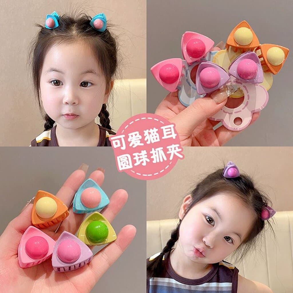 บ้านพลูกิ๊บติดผม หูแมว 2 ชิ้น สีสดใส น่ารัก กิ๊บเด็ก รูปที่ 4