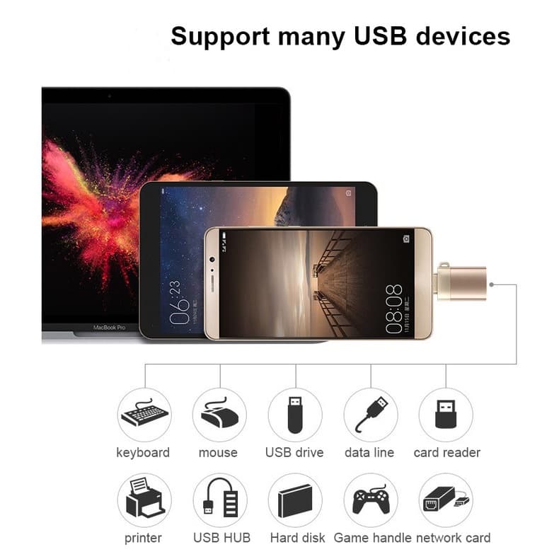 GOOJODOQ อะแดปเตอร์ชาร์จOTG Type-c 3.0 สำหรับ Iphone MacBook Phone หัวเชื่อมต่อ / หลากสี รูปที่ 2