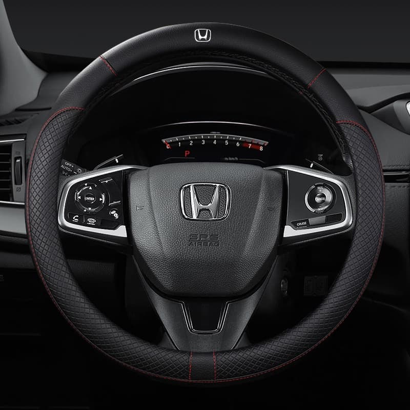 ปลอกหนังหุ้มพวงมาลัยรถยนต์ กันลื่น ขนาด 38 ซม. สําหรับ Honda BRV HRV City Civic Jazz Accord CRV รูปที่ 5