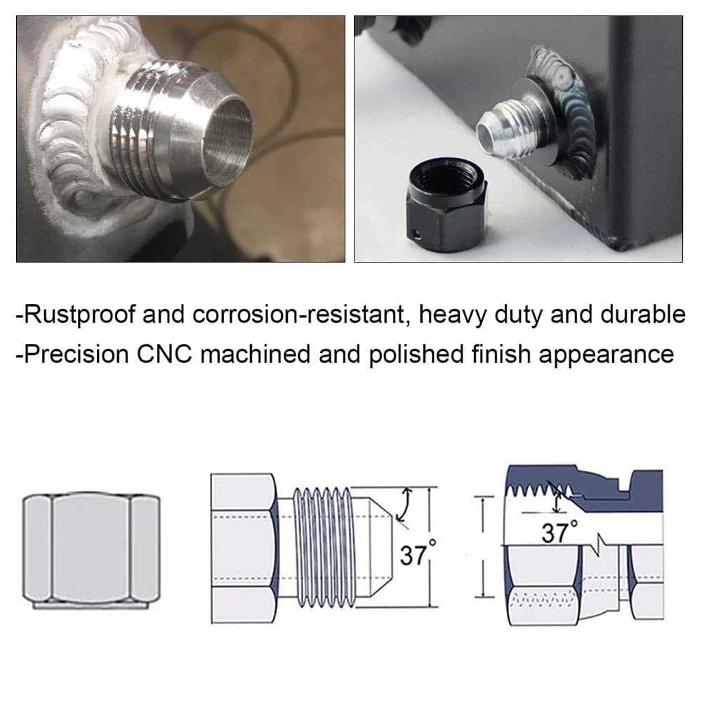 สแตนเลส ,AN6 AN8 AN10 AN12 AN16 AN20 ชาย Billet สแตนเลสตรงชาย WELD FITTING อะแดปเตอร์เชื่อม Bung Nitrus ท่อ FITTING รูปที่ 3