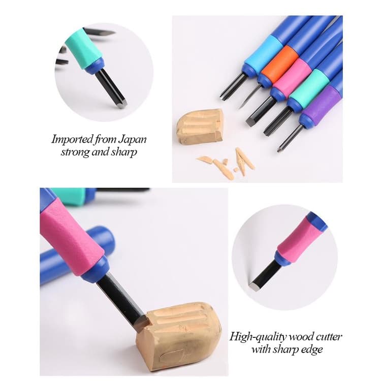 ชุดเครื่องมือมีดแกะสลักไม้ แบบพกพา 4 ชิ้น 5 ชิ้น รูปที่ 7