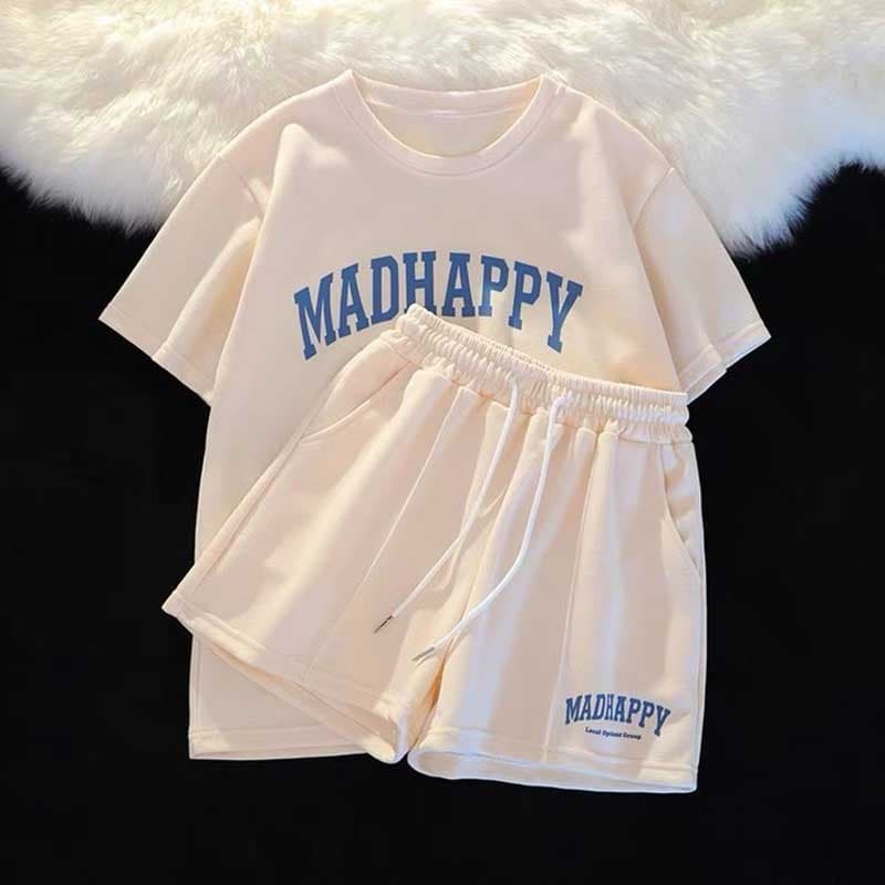 ชุด 2 ชิ้น ชุดเซ็ทสองชิ้น ชุดเซ็ทแขนสั้นคอกลม+กางเกงขาสั้น เนื้อผ้าดีใส่สบาย รูปที่ 5