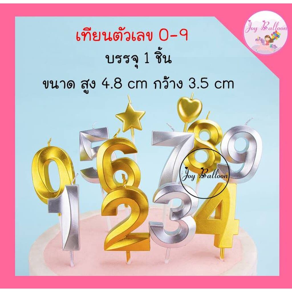 เทียนตัวเลข 0-9 สีทอง ขนาดสูง 4.8 cm เทียนวันเกิด เทียน Happy Birthday เทียนปักเค้ก เทียนอายุ รูปที่ 5