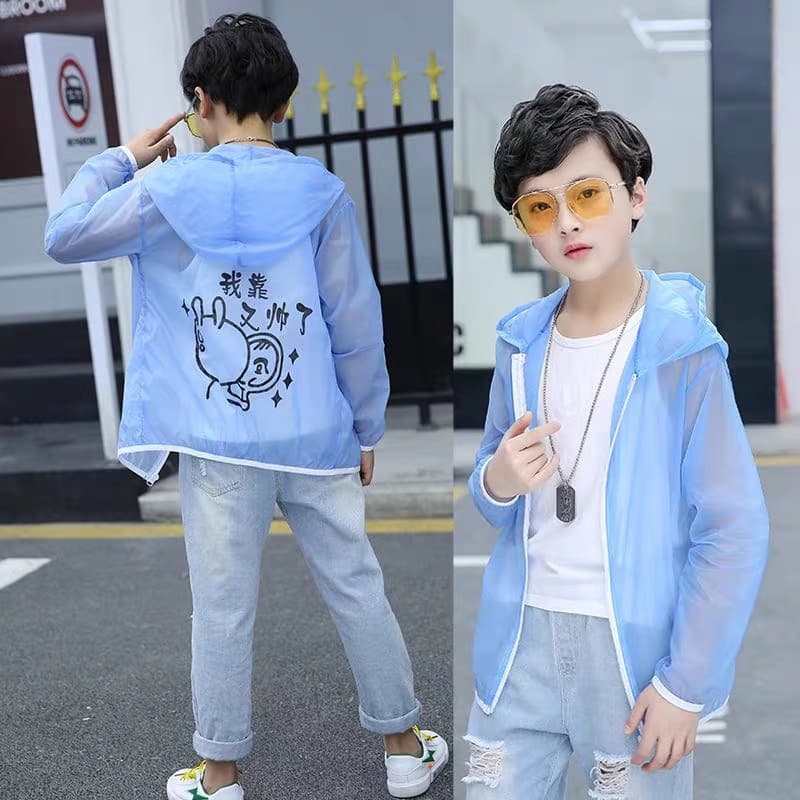 เสื้อกันแดดเด็ก สื้อร่มกันแดดผ้าบาง มีทั่งเด็กเล็กและผู้ใหญ่ กันแดด เสื้อกันแดด รูปที่ 9