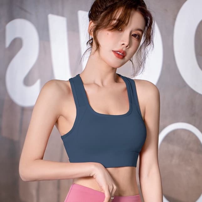 สปอร์ตบราสำหรับออกกำลังกาย ดีไซน์เว้าหลัง มีฟองน้ำในตัว ผ้าหนา ใส่กระชับ ยืดหยุ่นได้ดี รูปที่ 5