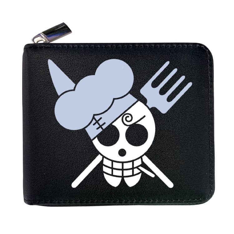 One Piece Luffy Fanily Black Simple Casual Student Short Wallet Boy Girl Cartoon ID Coin Purse รูปที่ 5
