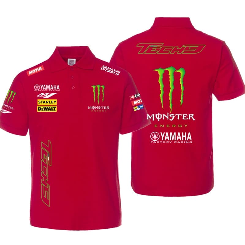 เสื้อโปโลแขนสั้น คอปก พิมพ์ลายทีมแข่งรถจักรยานยนต์ Moto GP สําหรับผู้ชาย รูปที่ 4