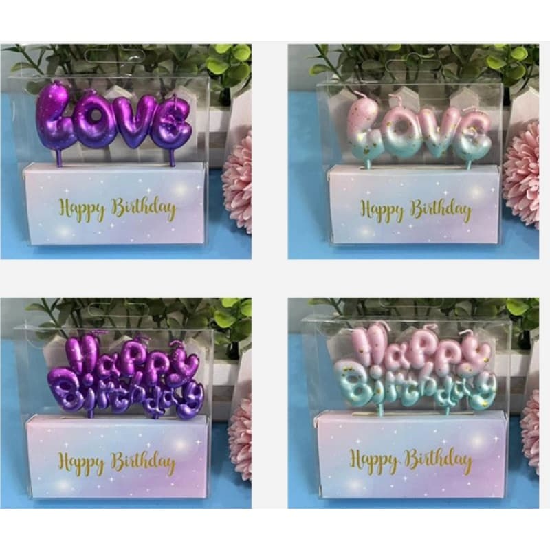 ร้านไทย เทียนวันเกิด Happy Birthday เทียนLOVE เค้ก cake เทียน อุปกรณ์ตกแต่งเค้ก V1-3 รูปที่ 2
