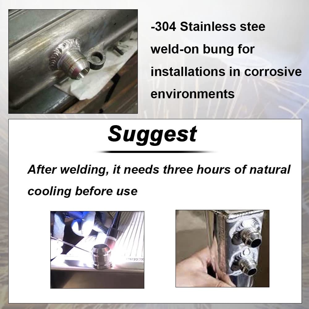 สแตนเลส ,AN6 AN8 AN10 AN12 AN16 AN20 ชาย Billet สแตนเลสตรงชาย WELD FITTING อะแดปเตอร์เชื่อม Bung Nitrus ท่อ FITTING รูปที่ 4
