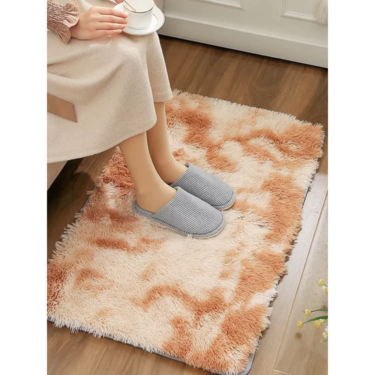 พรม พรมขนนุ่ม พรมเช็ดเท้า พรมสี่เหลี่ยมปูหน้าประตูปูห้องน้ำ ขนาด40*60cm สีขาวสีขมพูสีกากีสีเทา แต่งห้องสวย รูปที่ 2