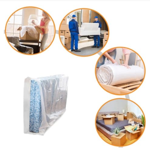 ผ้าคลุมที่นอน แบบใส ป้องกันฝุ่น อุปกรณ์ในบ้าน สําหรับเตียงนอน เคลื่อนย้ายบ้าน ที่เก็บของ ที่นอน กันน้ํา ป้องกัน รูปที่ 3