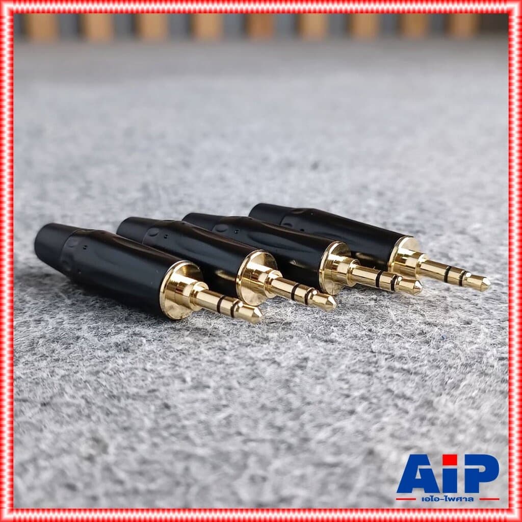 แพ็ค4ตัว TADA GYJ-04BK ปลั๊ก TR-ST สีดำขั้วทอง แจ็คสเตอริโอ3.5mm P.TR-STตัวผู้ GYJ04BK GYJ 04BK เอไอ-ไพศาล รูปที่ 3