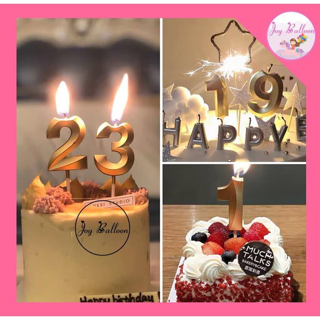เทียนตัวเลข 0-9 สีทอง ขนาดสูง 4.8 cm เทียนวันเกิด เทียน Happy Birthday เทียนปักเค้ก เทียนอายุ รูปที่ 7