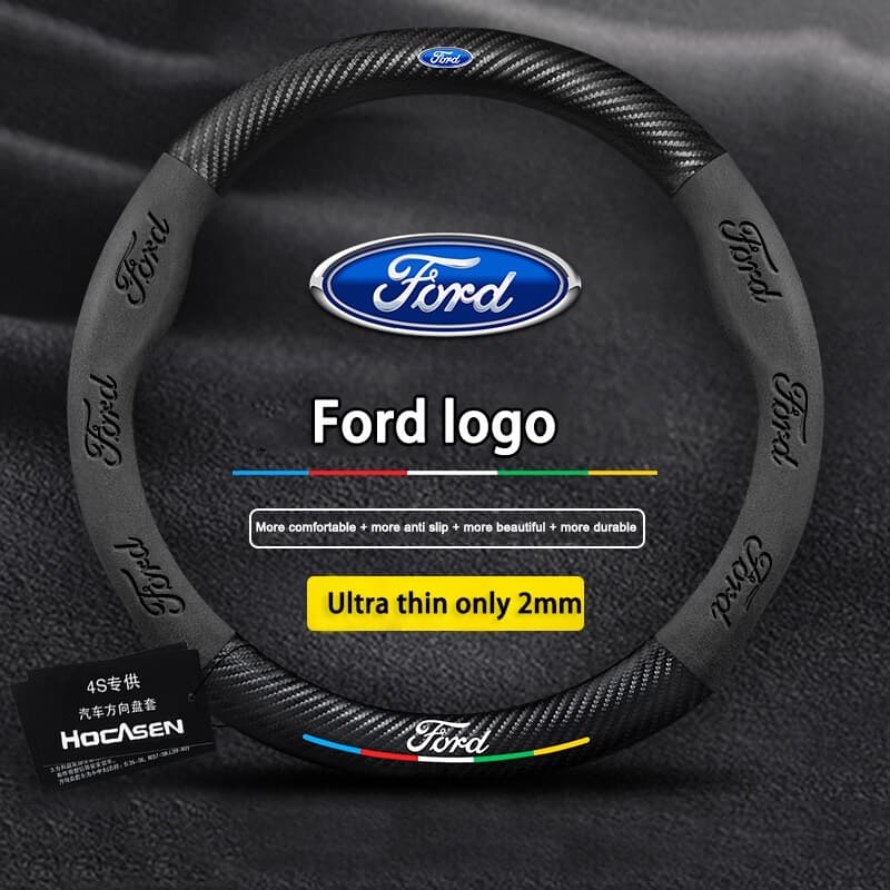ปลอกหุ้มพวงมาลัยรถยนต์ หนังนิ่ม กันลื่น สําหรับ Ford Focus 2 3 Fiesta Mk7 Mondeo Mk4 Party Mk1 Mk2 Transit Fiesta Everest Ranger F150 รูปที่ 3