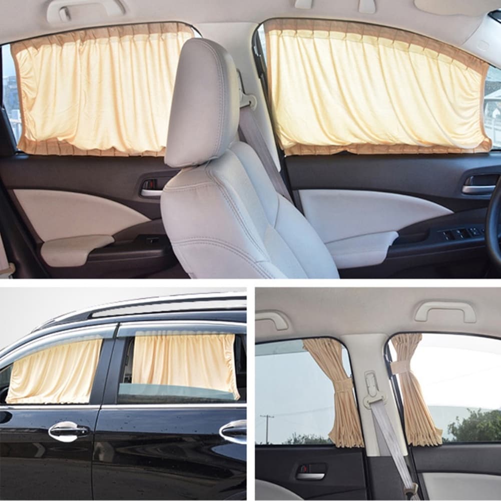 2 ชิ้น ผ้าม่านบังแดดด้านข้างรถยนต์ผ้าม่านป้องกันรังสี UV สีดำผ้าฝ้าย และอุปกรณ์เสริมรถยนต์ รูปที่ 4