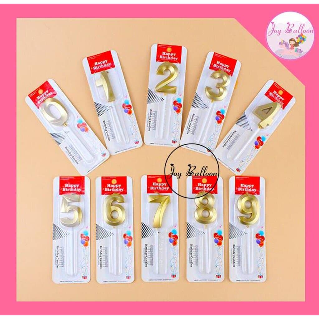 เทียนตัวเลข 0-9 สีทอง ขนาดสูง 4.8 cm เทียนวันเกิด เทียน Happy Birthday เทียนปักเค้ก เทียนอายุ รูปที่ 8