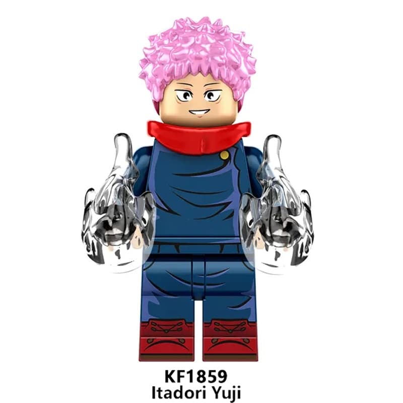 ของเล่นตัวต่อฟิกเกอร์ Jujutsu Kaisen Itadori Yuji Geto Suguru Hua Yu ขนาดเล็ก สไตล์ญี่ปุ่น รูปที่ 2