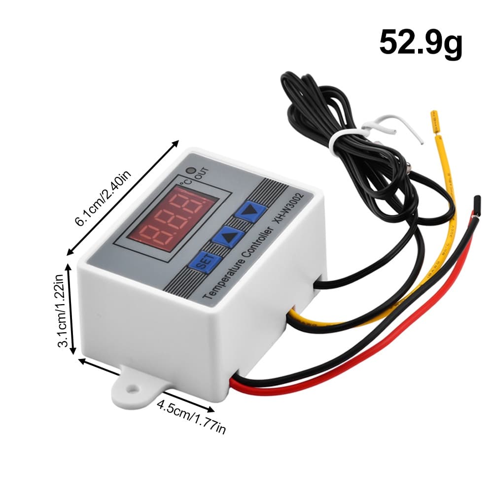 XH-W3002 AC 110-220V อุปกรณ์เทอร์โมมิเตอร์ดิจิตอลสําหรับควบคุมอุณหภูมิมีไฟ Temperature Controller รูปที่ 8
