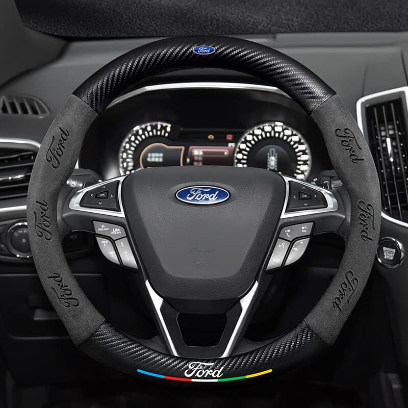ปลอกหุ้มพวงมาลัยรถยนต์ หนังนิ่ม กันลื่น สําหรับ Ford Focus 2 3 Fiesta Mk7 Mondeo Mk4 Party Mk1 Mk2 Transit Fiesta Everest Ranger F150 รูปที่ 1
