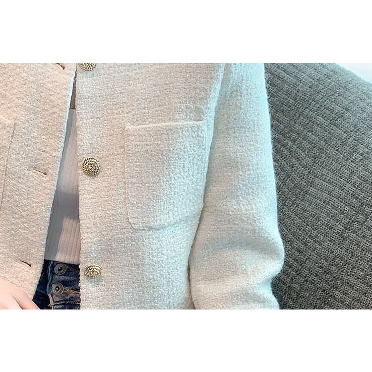จากไทย MSD งานตรงปก ผ้าหนานุ่ม เสื้อคลุมผ้าทอทวีต แต่งกระดุมสีทอง Blazer รูปที่ 8