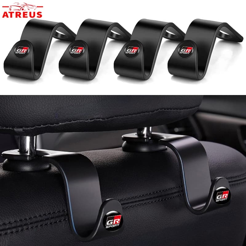 1/2 ชิ้น Toyota GR ตะขอแขวนเบาะหลังรถยนต์ สําหรับ Toyota Agya Razie Calya Avanza Veloz Rush Kijiang Innova Yaris Corolla Cross bZ4X RAV4 รูปที่ 1