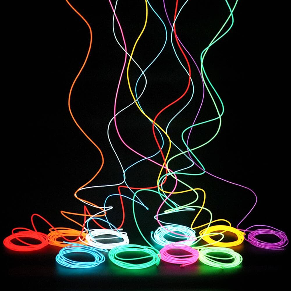สายไฟนีออน LED 1 เมตร 3 เมตร 5 เมตร สําหรับตกแต่งรถยนต์ งานเต้นรํา ปาร์ตี้ รูปที่ 1