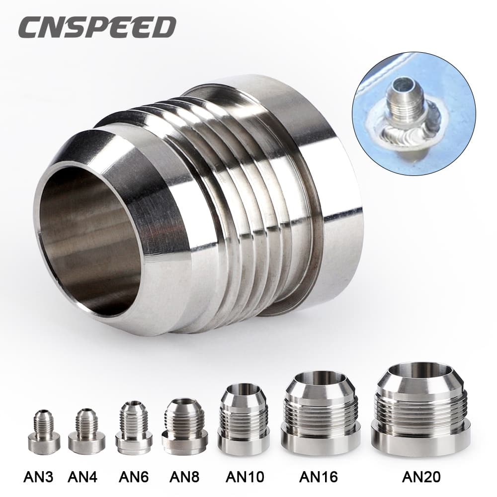 สแตนเลส ,AN6 AN8 AN10 AN12 AN16 AN20 ชาย Billet สแตนเลสตรงชาย WELD FITTING อะแดปเตอร์เชื่อม Bung Nitrus ท่อ FITTING รูปที่ 1