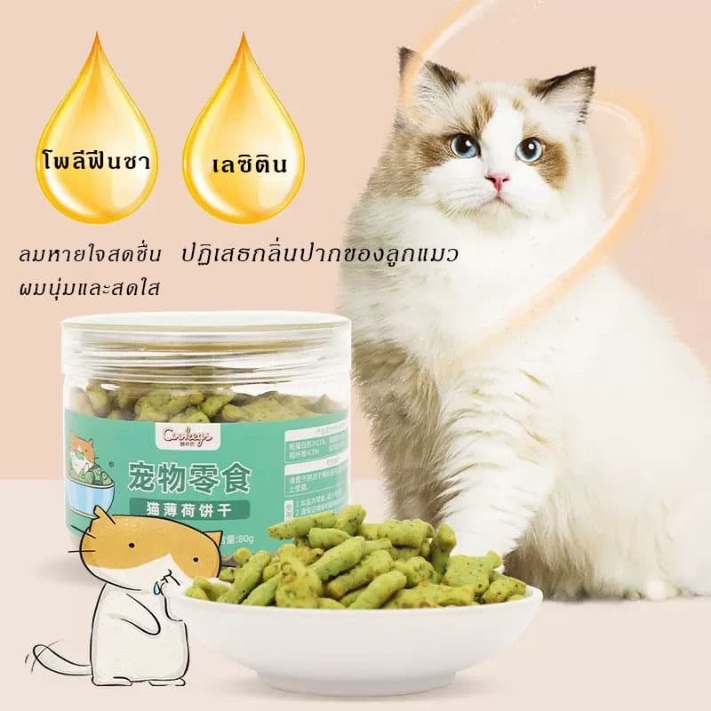 ขนมแมว ผงแคทนิป กัญชาแมว แคตนิป ขับก้อนขน รูปร่างปลาขนาดเล็ก มินิคุกกี้ ฟันกรามสำหรับสัตว์เลี้ยง80g รูปที่ 6