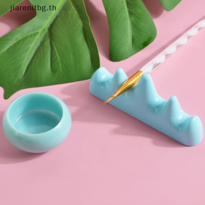 RENBG Nail Art แปรงทําความสะอาดผู้ถือพลาสติก UV อะคริลิคเจลปากกาหม้อ Cleanser ถ้วยล้างถ้วยเล็บแปรงผู้ถือเล็บเครื่องมือ TH รูปที่ 2